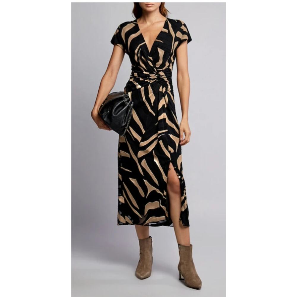 Prabal Gurung Animal Print Wrapped Maxi Dress Size 4 New with Tags